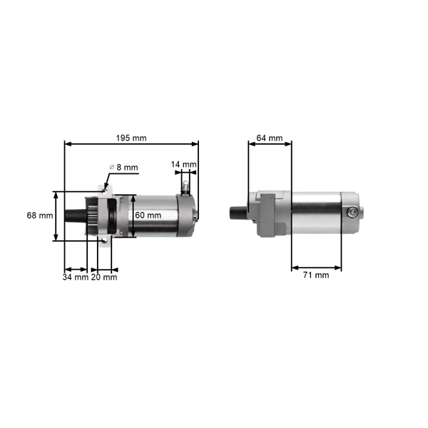Elektrický štartér pre motory Loncin LC1P85F (OEM 270360094-0001)