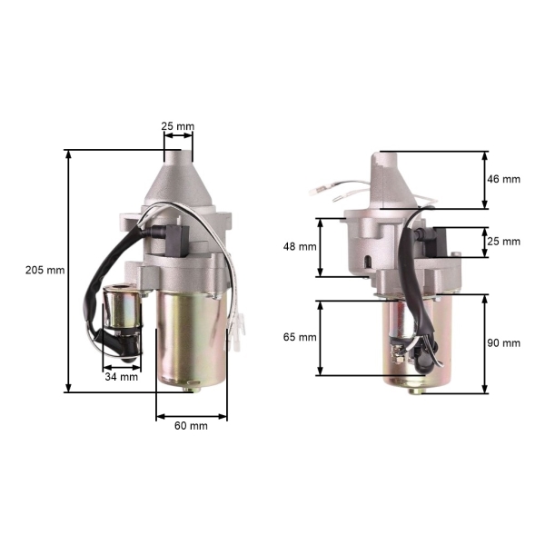 Elektrický startér pro motory Honda GX340 GX390 GX420 11,0 PS 13,0 PS 16,0 PS Zongshen 188F Toro (OEM 128000-2750 128000-3400 31210-ZB8-0130)