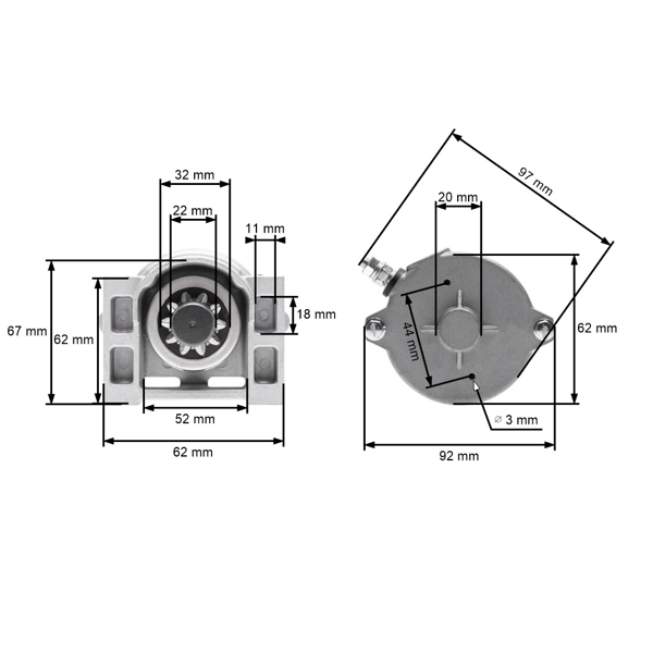 Elektrický startér pro motory Loncin LC2P82F (OEM 270360146-0001)