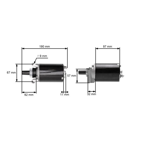 Elektrický startér pro zahradní traktory Kohler C12-5 Cub Cadet Toro 264-6 264H 312-8 Kohler 12,5 PS (OEM 12-098-05 12-092-05 12-092-05)