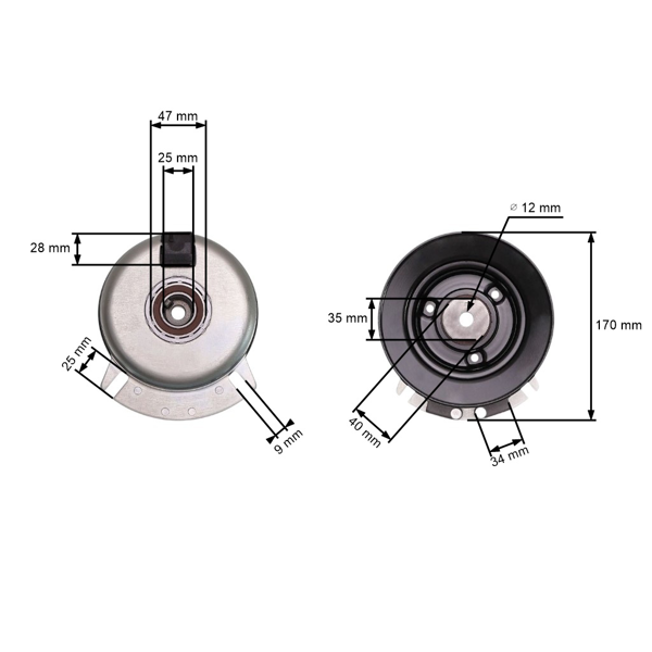Elektromagnetická spojka pro zahradní traktory Husqvarna Jonsered Poulan Ariens Axxom Elektrolux John Deere MTD Viking (OEM 00617400)