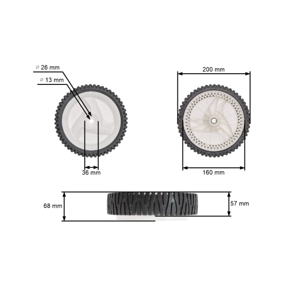 Hnacie koleso pre záhradné kosačky Husqvarna Partner Electrolux Craftsman McCulloch Poulan (OEM 194231x460 532402936 583719401)