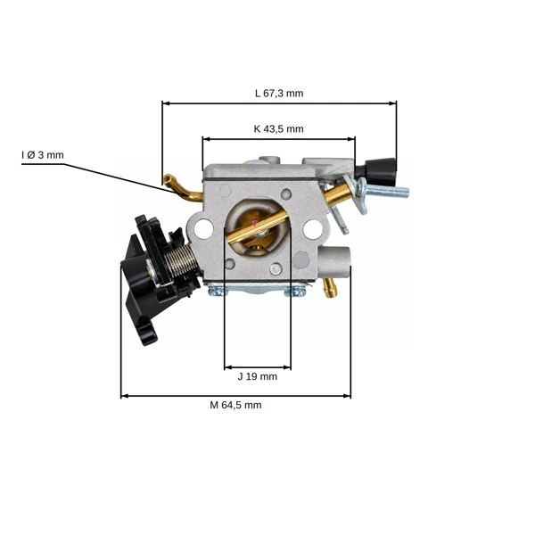 HS PARTS karburátor pro motorové pily Husqvarna 445 445E 450 Jonsered CS2245 CS2245II CS2250S McCulloch CS450 (OEM 506450401)