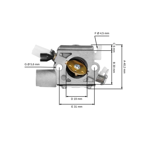 HS PARTS karburátor pro motorové pily Stihl MS231 MS231C MS251 MS251C C1Q-S295 (OEM 11431200611)