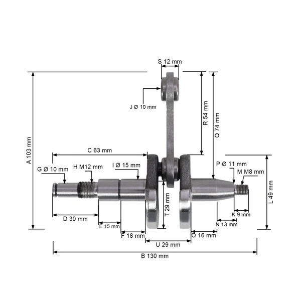 HS PARTS kliková hřídel pro motorové pily Stihl MS171 MS181 MS211 (OEM 11390300401)