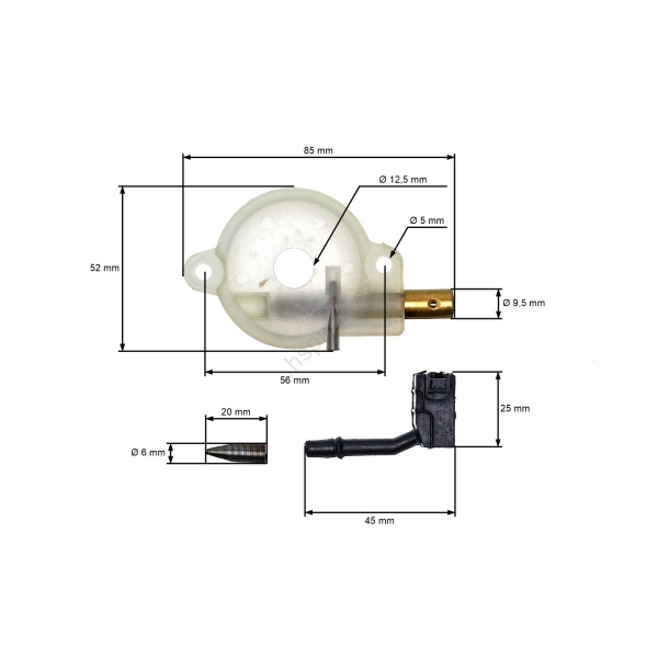 HS PARTS kompletní olejové čerpadlo pro motorové pily Husqvarna 36 41 136 137 141 142 McCulloch M4620 MAC 2818AV PN4620 Poulan 2775 2900 Jonsered CS2040 2036 (OEM 530014410)