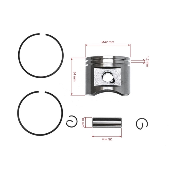 HS PARTS kompletní píst pro křovinořezy Stihl SP451 SP481 FS400 FS450 FS480 FR350 FR450 FR480 FR480C SP400 SP450 42 mm (OEM 41280302005)