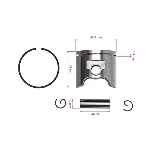 HS PARTS kompletní píst pro motorové pily a křovinořezy Husqvarna 343F 343R 345R 345 Jonsered BC2145 FC2145 2141 CS2141 42 mm (OEM 503907371)