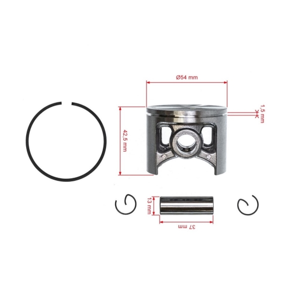 HS PARTS kompletní píst pro motorové pily Husqvarna 181 281 281XP 288 288XP 54 mm (OEM 503506002)