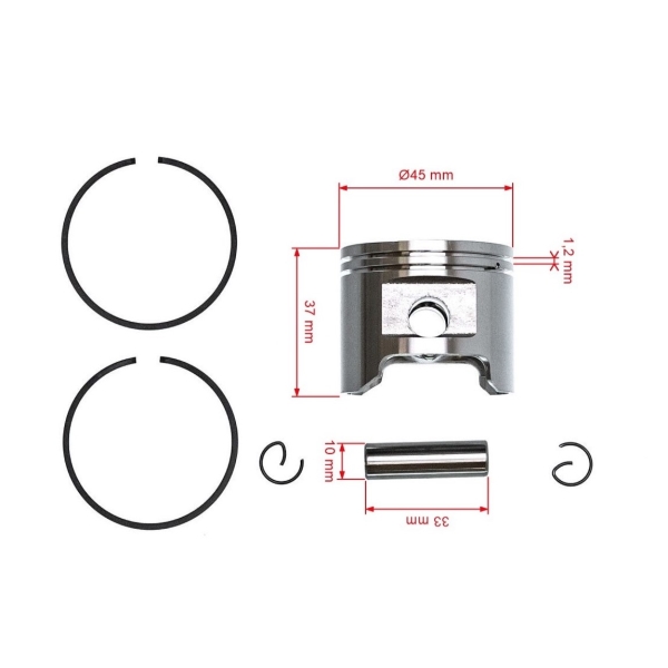 HS PARTS kompletní píst pro motorové pily Husqvarna 346XP 353 Jonsered CS2147 CS2152 45 mm (OEM 537223602)