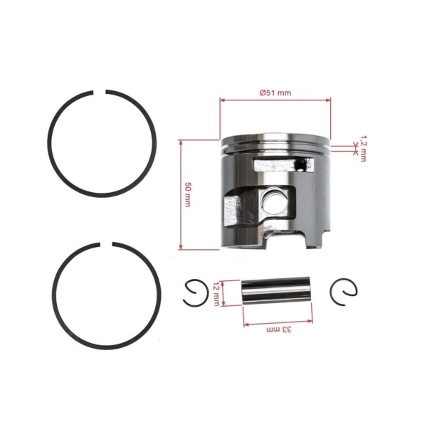 HS PARTS kompletní píst pro motorové pily Husqvarna 570 575XP 51 mm (OEM 537328502)