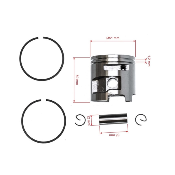 HS PARTS kompletní píst pro motorové pily Husqvarna 570 575XP 51 mm (OEM 537328502)