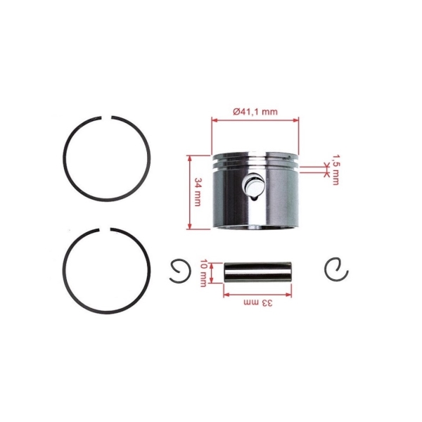 HS PARTS kompletní píst pro motorové pily Partner 351 370 390 420 Jonsered CS2137 CS2138 Poulan 2250 2450 2550 McCulloch M4218 41 mm (OEM 530071408)