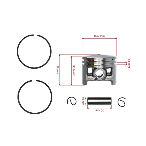 HS PARTS kompletní píst pro motorové pily Stihl 024 MS240 42 mm (OEM 11210302005)