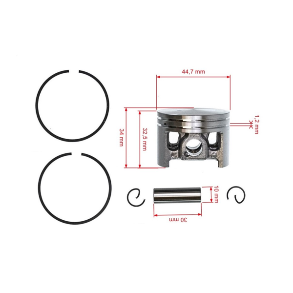 HS PARTS kompletní píst pro motorové pily Stihl 026 MS260 44,7 mm (OEM 11210302003)