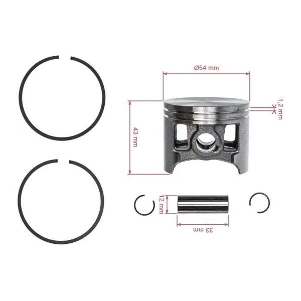 HS PARTS kompletní píst pro motorové pily Stihl 066 MS660 54 mm (OEM 11220302005)