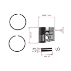 HS PARTS kompletní píst pro motorové pily Stihl MS261 MS261C 44,7 mm (OEM 11410302012)