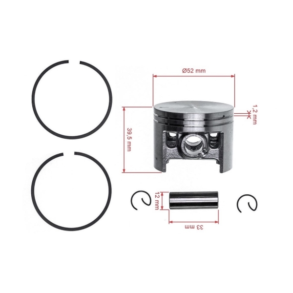 HS PARTS kompletní píst pro motorové pily Stihl MS440 52 mm (OEM 11280302015)
