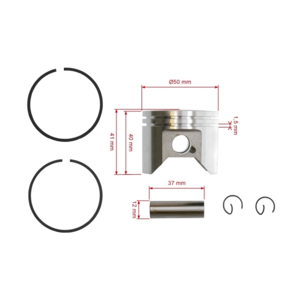 HS PARTS kompletní píst pro motorové rozbrušovací pily Husqvarna Partner K650 K700 50 mm (OEM 506099001)