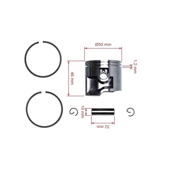 HS PARTS kompletní píst pro motorové rozbrušovací pily Stihl TS410 TS420 50 mm (OEM 42380302003)