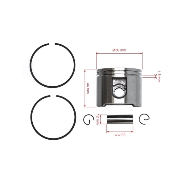 HS PARTS kompletní píst pro motorové rozbrušovací pily Stihl TS700 TS800 56 mm (OEM 42240302005)