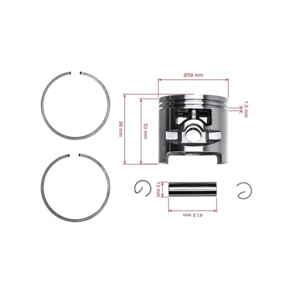 HS PARTS kompletní píst pro motorové rozbrušovací pily Stihl TS760 58 mm (OEM 11110302002)