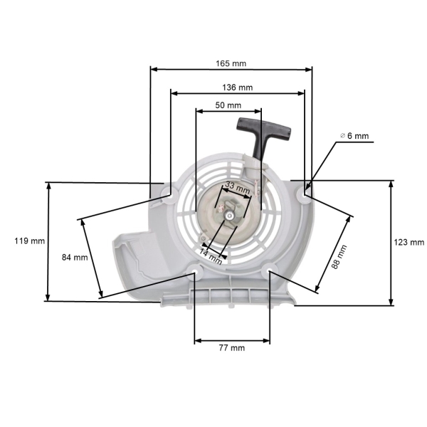 HS PARTS kompletní startér pro křovinořezy a půdní vrtáky Stihl FS120 BT120C FS200 FS250 HT250 FS300 FS350 FR480 (OEM 41340802101)