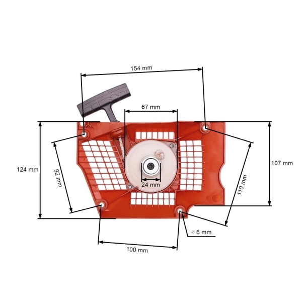 HS PARTS kompletní startér pro motorové pily Husqvarna 357XP 359 (OEM 503930603)