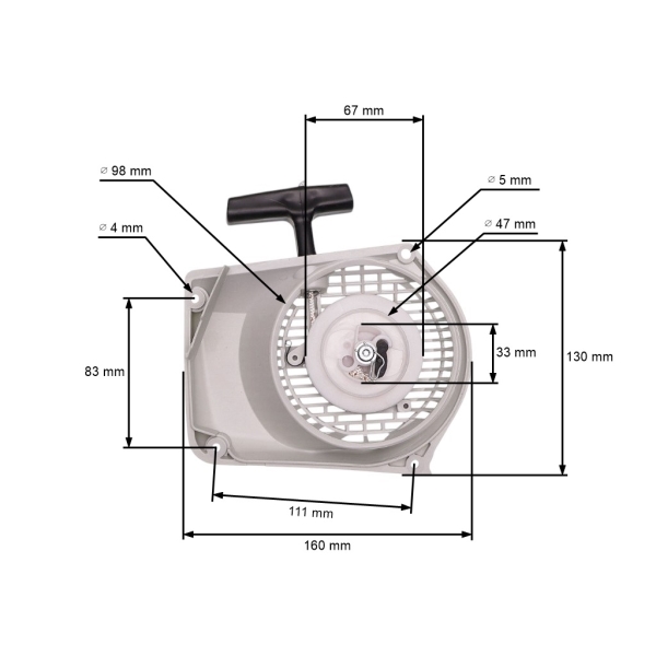 HS PARTS kompletní startér pro motorové pily Stihl 024 026 MS240 MS260 (OEM 11210802101)