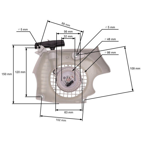 HS PARTS kompletní startér pro motorové pily Stihl MS171 MS181 MS211 (OEM 11390802102)