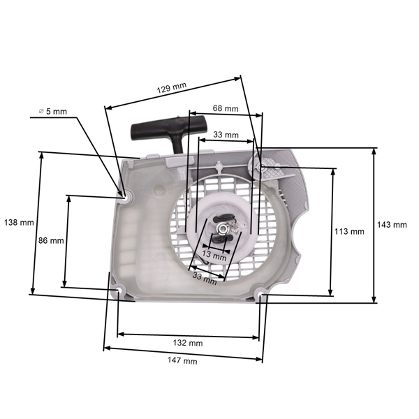 HS PARTS kompletní startér pro motorové pily Stihl MS341 MS361 (OEM 11350802102)