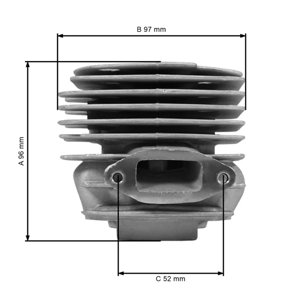 HS PARTS kompletní válec s pístem pro motorové a rozbrušovací pily Husqvarna 362XP 371XP 372XP 371K Jonsered 2063 2071 2163 2171 CS2163 CS2171 50 mm (OEM 503939372)