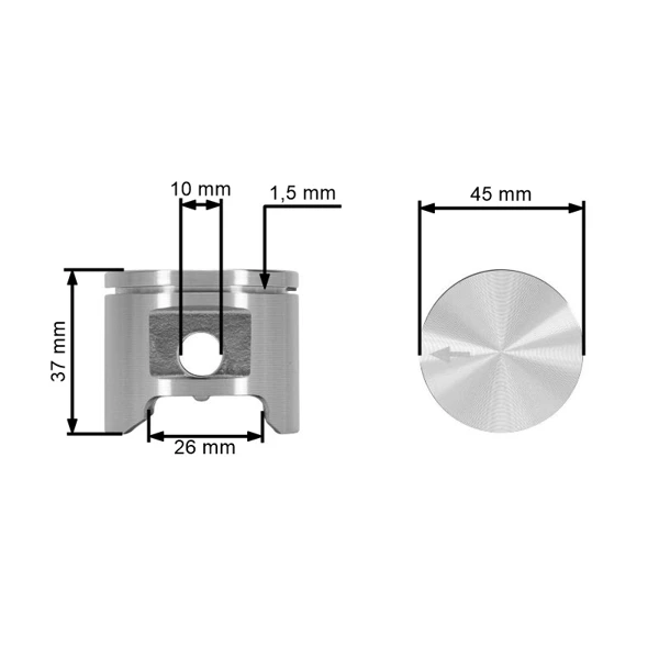 HS PARTS kompletní válec s pístem pro motorové pily Husqvarna 346XP 350 351 353 Jonsered 2150 CS2150 CS2147 CS2152 45 mm (OEM 537253102)