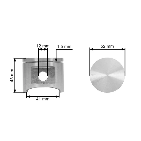 HS PARTS kompletní válec s pístem pro motorové pily Husqvarna 362XP 365 371XP 372XP 371K 375K Jonsered 2063 2071 2163 2171 CS2163 CS2171 52 mm