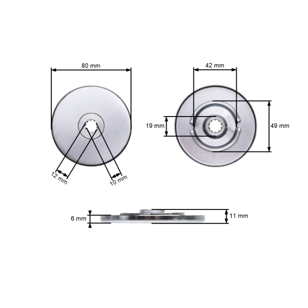 HS PARTS opěrná miska žacího nože pro křovinořezy Stihl FS44 FS55 FS70 FS74 FS87 FS108 FS120 FS130 FS250 (OEM 41377103800)