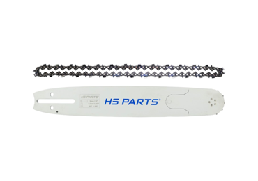 HS PARTS profesionálna vodiaca lišta 15" (38 cm) 3/8" .058" (1,5 mm) + pílová reťaz 56 článkov hranatý zub pre Husqvarna 266 268 272 365 372XP 585 Solo 670 681 Jonsered 2077 2171 Dolmar PS6400 Shindaiwa 285 Makita DCS6400