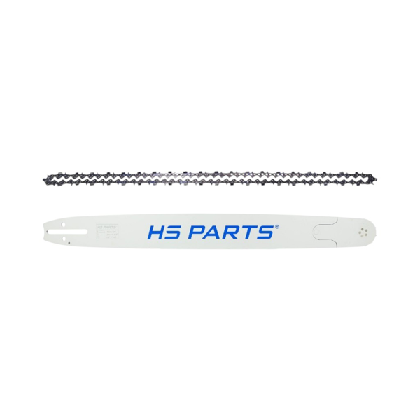 HS PARTS profesionálna vodiaca lišta 24" (60 cm) 3/8" .058" (1,5 mm) + pílová reťaz 84 článkov hranatý zub pre Husqvarna 61 66 266 268 272 365 372XP 380 585 Solo 665 681 Jonsered 2077 2171 Dolmar PS6400 Makita DCS6400