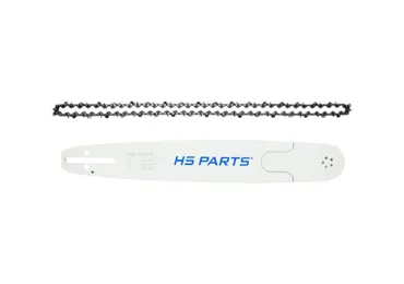 HS PARTS profesionální vodící lišta 15" (38 cm) .325" .058" (1,5 mm) + pilový řetěz 64 článků hranatý zub pro Husqvarna 51 55 262 357 359 555 560 Jonsered CS2150 CS2152 CS2250 Dolmar PS460 PS510 Solo 632 634 Makita DCS430