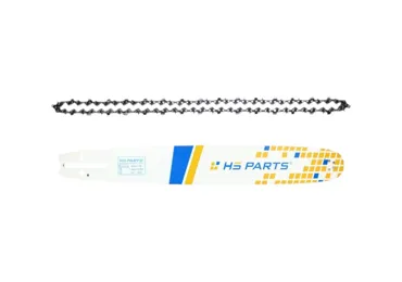 HS PARTS profesionální vodící lišta 18" (45 cm) 3/8" .058" (1,5 mm) + pilový řetěz 64 článků hranatý zub pro Hecht 962 Shindaiwa 598 600 600SX 601SX 731SX Zenoah G621AVS Echo CS590 CS600 CS610 CS680 CS8002 Alko 251 261 460 480