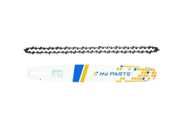 HS PARTS profesionální vodící lišta 18" (45 cm) 3/8" .058" (1,5 mm) + pilový řetěz 68 článků hranatý zub pro Jonsered 60 66 70 75 77 80 81 90 92 110 111 601 801 820 830 910E 920 930 941 Oleomac 261 264 350 481 482 GS720 GS820