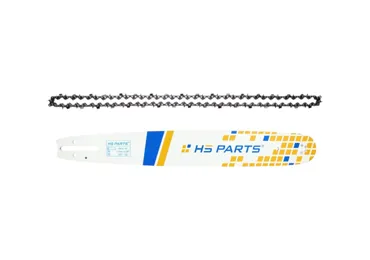 HS PARTS profesionální vodící lišta 18" (45 cm) .325" .058" (1,5 mm) + pilový řetěz 72 článků hranatý zub pro Jonsered 2045 2137 2138 CS2138 CS2141 Makita DCS4300 DCS4301 Shindaiwa 377 446S 488 490 Echo CS3600 CS680 CS8002