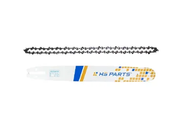 HS PARTS profesionální vodící lišta 20" (50 cm) 3/8" .058" (1,5 mm) + pilový řetěz 72 článků hranatý zub pro Jonsered 60 66 70 75 77 80 81 90 92 110 111 601 801 820 830 910E 920 930 941 Oleomac 261 264 350 481 482 GS720 GS820
