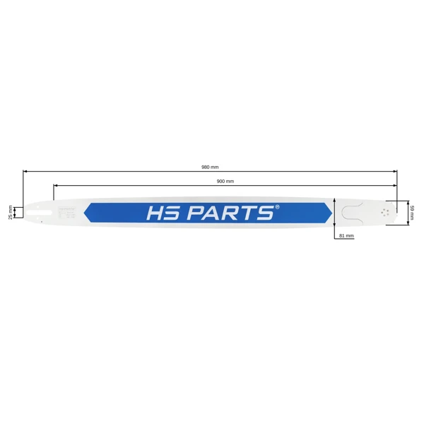 HS PARTS profesionální vodící lišta 36" (90 cm) .404" .063" (1,6 mm) 104 čl. pro Stihl 064 066 MS640 MS650 MS660 MS661