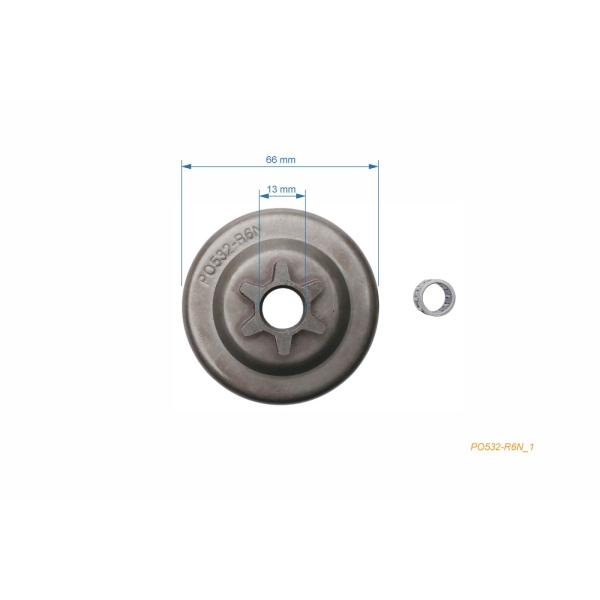 HS PARTS řetězka 3/8" 6 zubů Husqvarna 136 142 236 Jonsered 2035 2040 CS2137 CS2234 Partner 350 351 370 390 McCulloch CS380 Mac20X Poulan 2250 2375 (OEM 530047061)