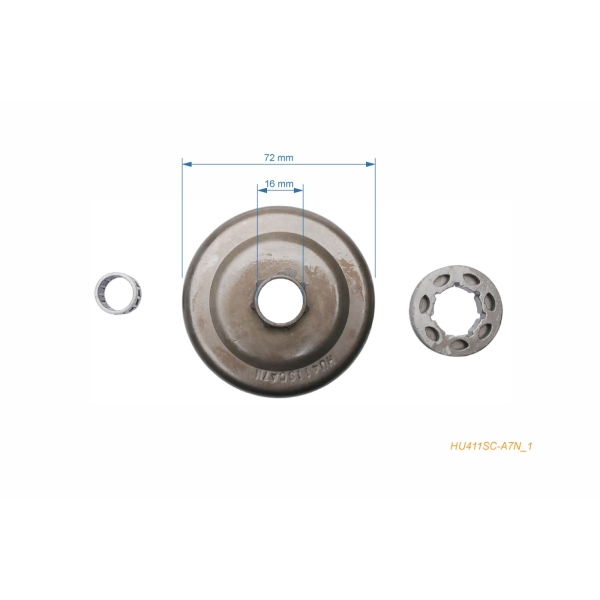 HS PARTS řetězka 3/8" 7 zubů pro motorové pily Husqvarna 51 55 55 Rancher 154 254 257 262 Partner 400 500 540 545 P5000 P48 P49V Jonsered 490 590  (OEM 503453902)