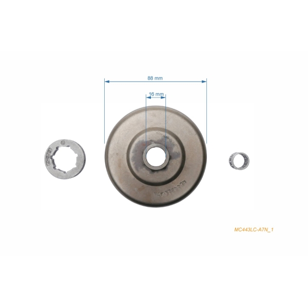 HS PARTS řetězka 3/8" 7 zubů pro motorové pily McCulloch 155 165M 3516 365 375 515 605 610 610 650 655 700 805 850 855 CP-60 CP-70 CP-80 PM-55 PM-60 SP-60 (OEM 215252)