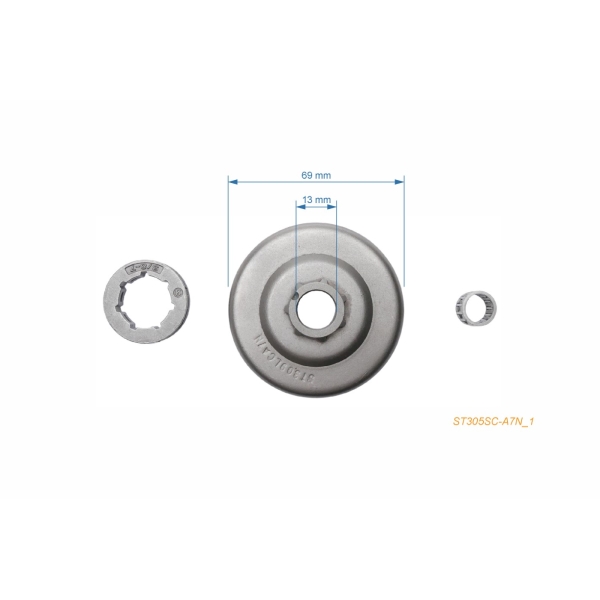 HS PARTS řetězka 3/8" 7 zubů pro motorové pily Stihl 017 018 021 023 025 MA170 MS180 MS210 MS211 MS230 MS250 (OEM 11236402072)
