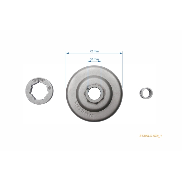 HS PARTS řetězka 3/8" 7 zubů pro motorové pily Stihl 030AV 031 031AV 032 044AV (OEM 11136402000)