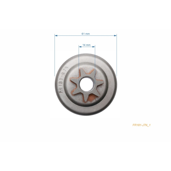 HS PARTS řetězka .325" 7 zubů pro motorové pily Husqvarna 33 34 35 37 38 Frontier Mark1 Mark11 F3335 F35VIP FB35 (OEM 507476434)