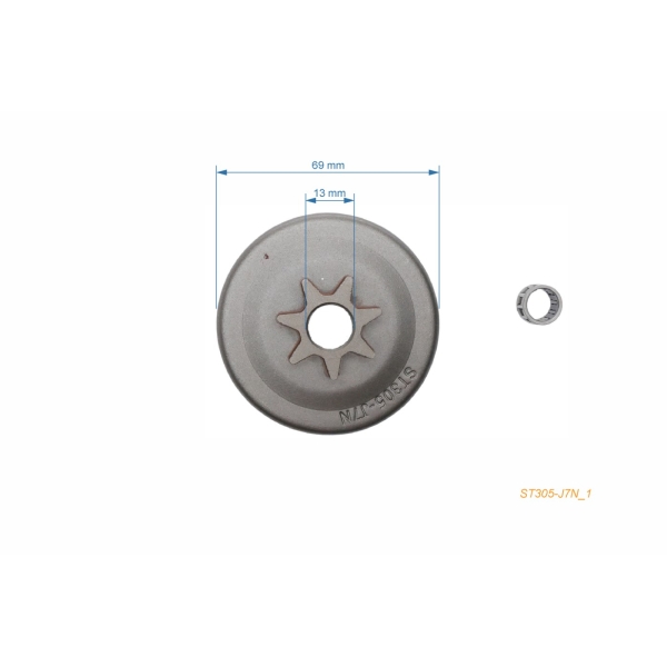 HS PARTS řetězka .325" 7 zubů pro motorové pily Stihl 021 023 025 MS210 MS230 MS250 (OEM 11236402074)